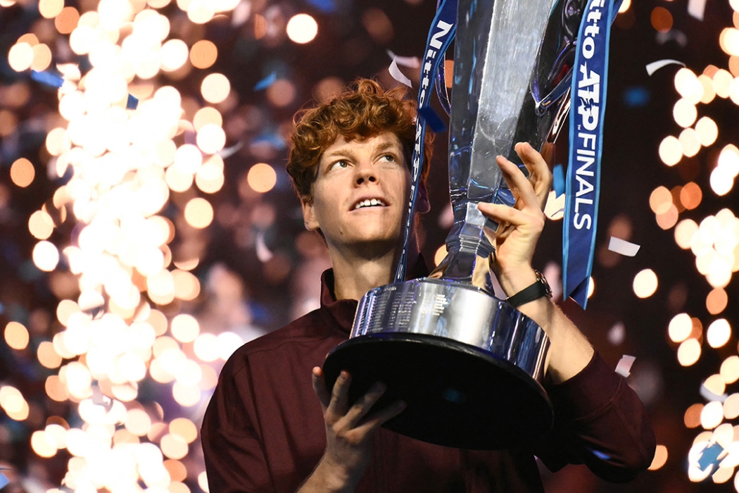 Jannik Sinner celebrates victory at the 2025 ATP Finals in Turin